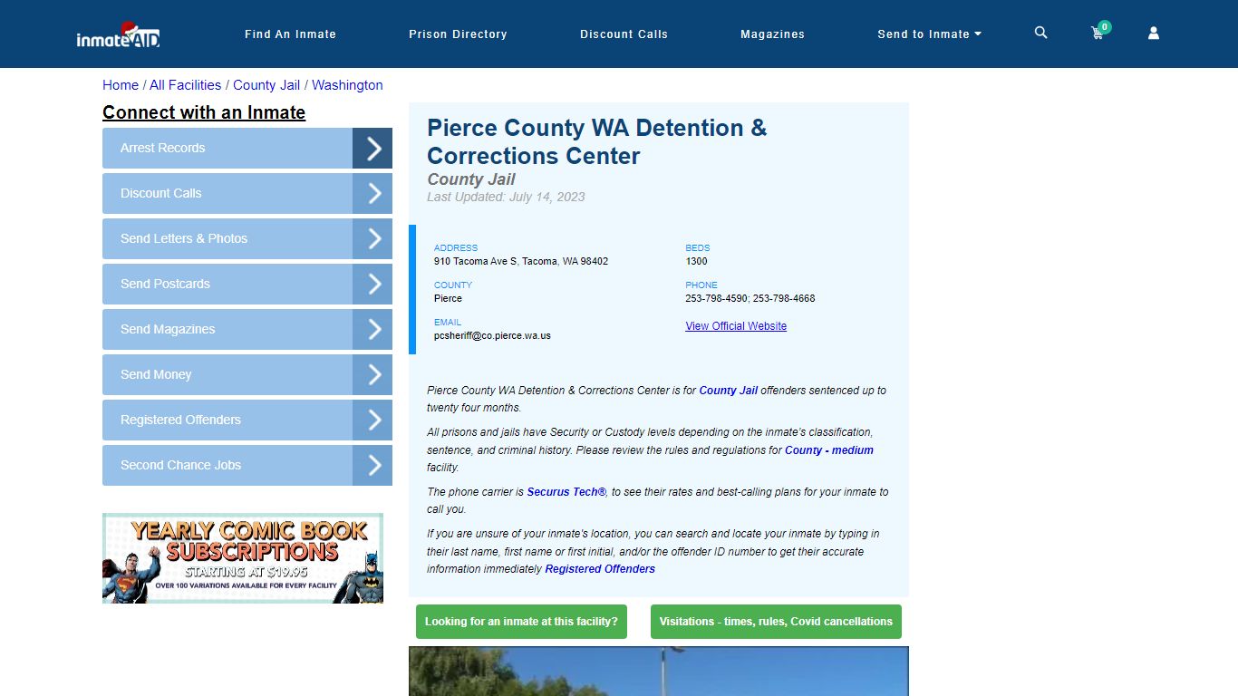 Pierce County WA Detention & Corrections Center - Inmate Locator ...
